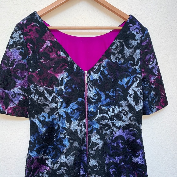 Donna Rico Purple Black Lace Overlay Dress 10 - Picture 4 of 8